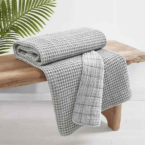 Vista 11 de Levtex Home - Colección Mills Waffle - Manta - Waffle de algodón Adobe - Tamaño de la manta 50 x 60 pulgadas.