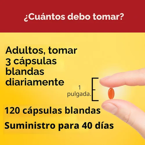 Vista 5 de Nature Made CoQ10 300mg por 3 cápsulas, para la salud del corazón y apoyo antioxidante, 120 cápsulas, suministro para 40 días