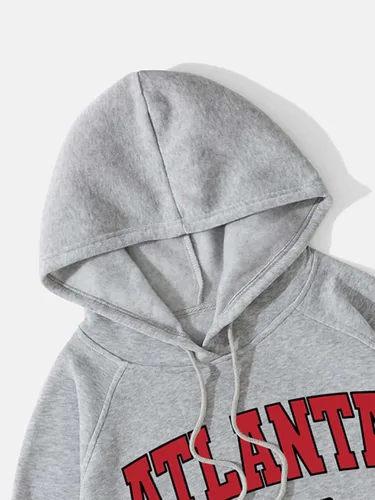 Vista 3 de SHENHE Sudadera con capucha de manga larga con estampado de letras gráficas para hombre