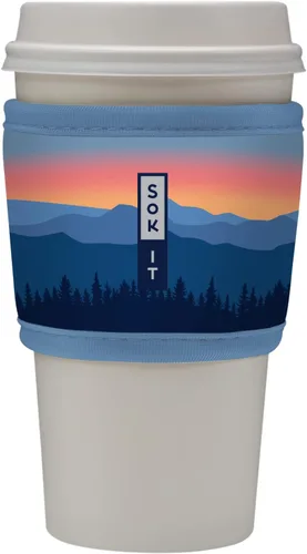 Vista 93 de Sok It HotSok Coffee & Tea - Funda de neopreno con aislamiento reutilizable (floral abstracto)