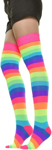 Vista 2 de Angelina Calcetines altos del muslo del arco iris
