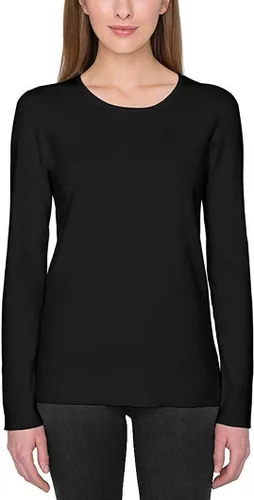 Vista 4 de Kirkland Signature Suéter de cuello redondo para mujer, Negro 010