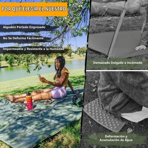 Vista 6 de Foam Sleeping Pad for Camping - AYAMAYA Foldable Camping Mattress for 1/2/3/4/5/6 Person, Extra Thick Waterproof Tent Footprint Inner Camping Mat