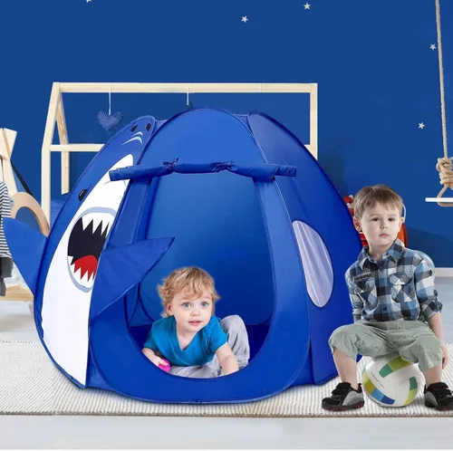 Vista 4 de Tienda de campaña de juegos para niños, tienda de campaña desplegable con diseño de tortugas con configuración automática para niñas y niños