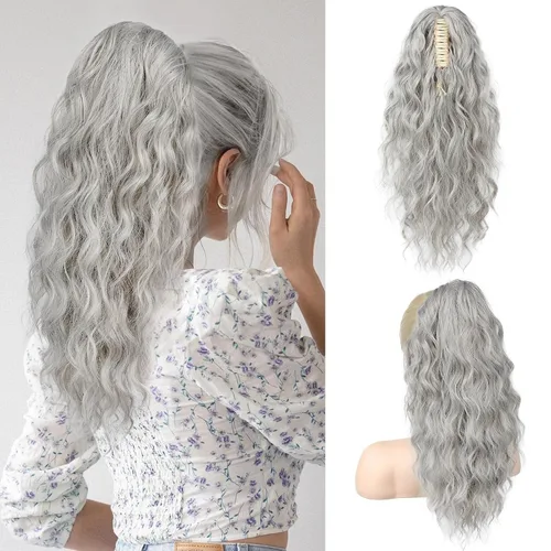 Vista 14 de SEIKEA Highight - Extensión de cola de caballo de 10 pulgadas, corta, gruesa, ondulada, suave, de aspecto natural, clip en una pieza, cola de Marrón
