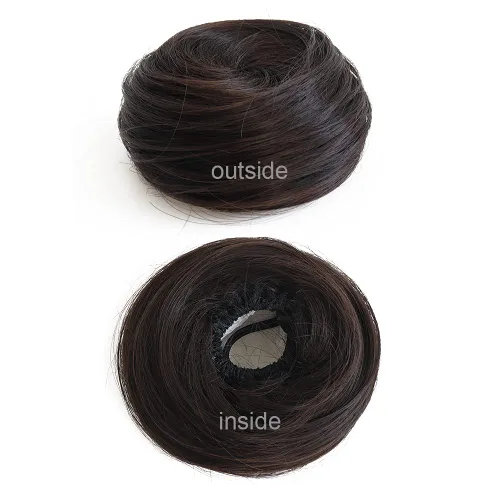 Vista 3 de Accesorio de moño de pelo negro, piezas de pelo desordenadas para Negro marrón(HB8066)