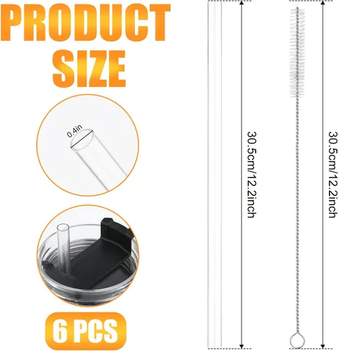 Vista 2 de 6 popotes de repuesto para accesorios de copa Stanley, popotes reutilizables para Stanley de 40 onzas y 30 onzas y vaso Simple Modern Trek con asa