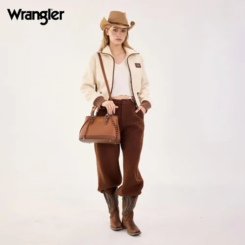 Vista 6 de Wrangler - Juego de 2 bolsas de mano con asa superior de cuerda trenzada y bolsa clásica
