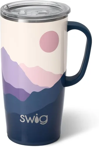 Vista 39 de Swig Life Taza de Viaje de 18 oz, Vaso Aislante con Asa y Tapa, Taza de Café de Viaje, Compatible con Portavasos, Acero Inoxidable, Vaso de 18 oz