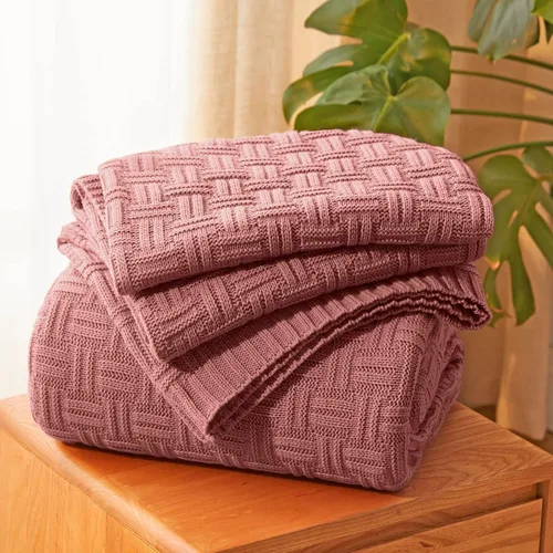 Vista 12 de Aormenzy Manta acrílica suave y acogedora, tejido de cable para sofá, cama, color negro (1.7 libras)