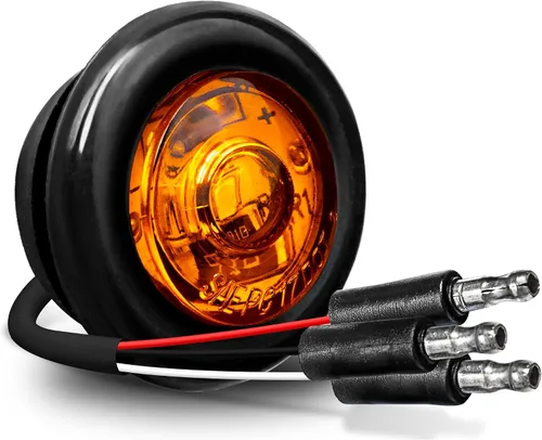 Vista 14 de TRUE MODS Luz de marcador LED redonda ámbar de 3/4 pulgadas para remolque 12V [DOT FMVSS 108] [SAE P2PC] [Salida semiesférica] [Impermeable IP67]