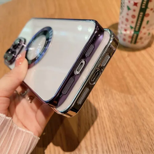 Vista 6 de Funda para iPhone 12 Pro, magnética compatible con MagSafe, protector de cámara de lente de vidrio, carcasa rígida de lujo para iPhone 12 Pro, funda