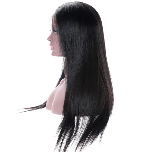 Vista 4 de Peluca de cabello humano brasileño recto con encaje frontal 360 para mujer, 150% de densidad 360, 12 pulgadas, Peluca de encaje 360