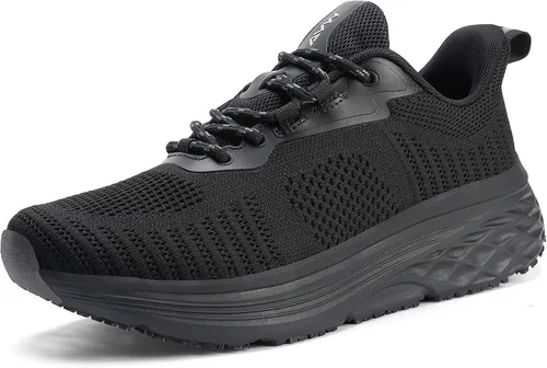 Vista 7 de AVW Zapatos de trabajo antideslizantes para mujeres, zapatillas deportivas resistentes al agua para caminar, zapatos para servicio de alimentos