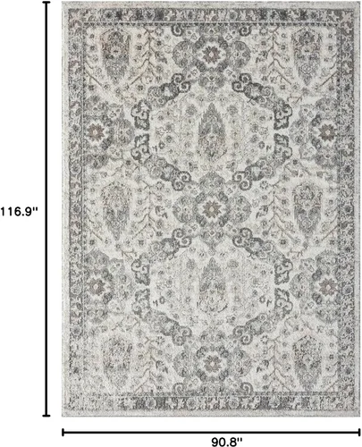 Vista 2 de LUXE WEAVERS Euston Collection 8062 - Alfombra moderna y oriental plateada de 8 x 10 pies