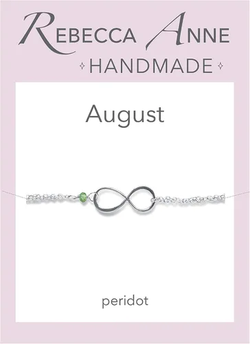 Vista 33 de Pulsera con dije de infinito con piedra natal, joyería hecha a mano, regalo para ella