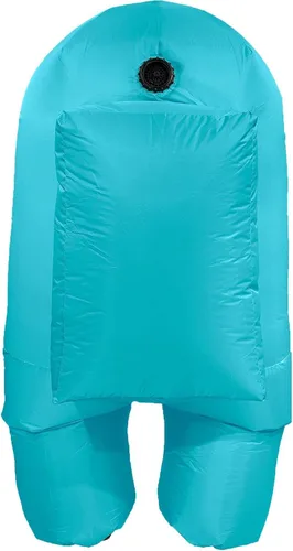 Vista 4 de Party City Disfraz inflable de impostor cian para niños, tamaño estándar de hasta 4 pies y 9 pulgadas, talla única para la mayoría, Among Us