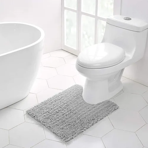 Vista 62 de Walensee Alfombra de baño antideslizante (32x20, azul oscuro) absorbente de agua, súper suave, felpilla peluda, lavable a máquina, se seca