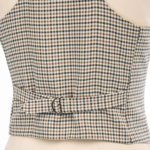 Vista 4 de GRACE KARIN Chaleco para mujer, estilo vintage, steampunk, espalda cruzada, jacquard