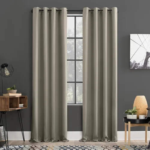 Vista 13 de Sun Zero Soho - Juego de 2 paneles de cortinas opacas de eficiencia energética con ojales, 54 x 63 pulgadas, color blanco paloma Oyster White