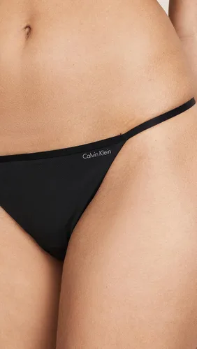 Vista 4 de Calvin Klein Bragas elegantes de tanga para mujer, Desnudo Negro