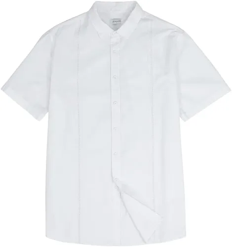 Vista 2 de Camisas de manga corta con botones de algodón y lino para hombre, estilo cubano, campamentos de guayabera