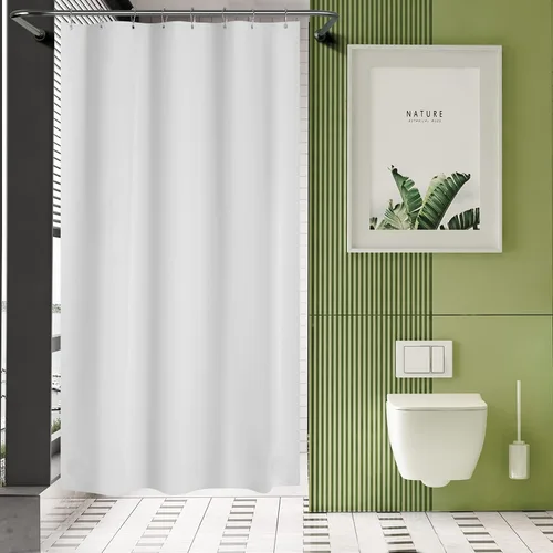 Vista 12 de AmazerBath Cortina de ducha larga de 36 x 84 pulgadas, cortina de ducha transparente de PEVA grueso resistente, cortina estrecha con 2 piedras