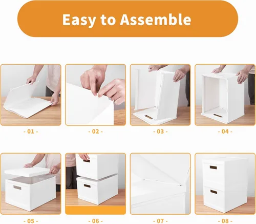 Vista 6 de Seseno Caja organizadora de archivos con tapa, organizador universal de archivos colgantes, caja de carpetas de archivos de tamaño carta/legal