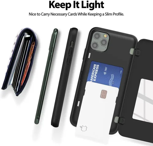 Vista 7 de GOOSPERY Parachoques magnético para puerta compatible con iPhone 11 Pro Max, tarjetero tipo cartera, cierre automático, protección de doble capa