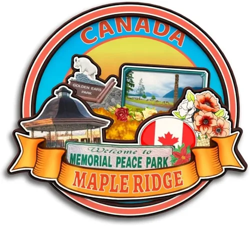 Vista 25 de Langford Vancouver Island Canada - Imán para nevera de madera, colección 3D, hecho a mano, viajes, ciudad, recuerdos, refrigerador, decoración