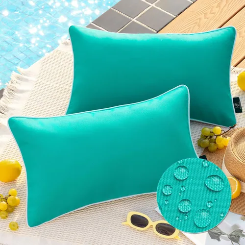 Vista 56 de Phantoscope - Juego de 2 fundas de almohada y cojín cuadradas decorativas, impermeables, para intemperie, sofás, carpas, 18 x 18 pulgadas