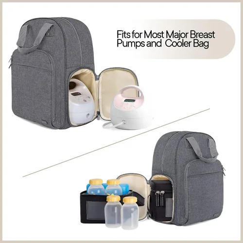 Vista 2 de Teamoy Bolsa para extractor de leche, mochila para extractor de leche compatible con Spectra S1, S2 y bolsa enfriadora, bolsa de bombeo