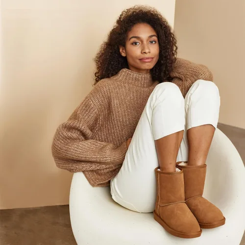 Vista 3 de Weestep Botas de nieve clásicas de piel sintética con forro de piel sintética para mujer