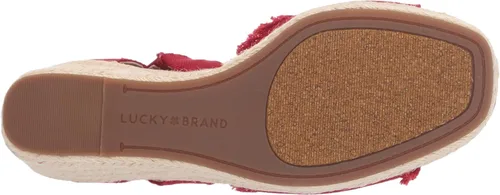 Vista 4 de Lucky Brand Sandalias de cuña Mindra para mujer, Azul