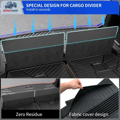 Vista 7 de Rongtaod Alfombrilla para maletero y respaldo para Jeep Grand Cherokee L