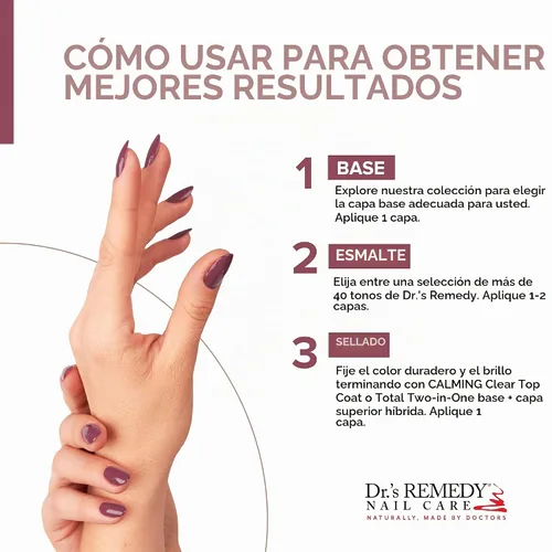 Vista 5 de Dr.'s Remedy Esmalte de uñas enriquecido, Brave Berry con capa base, juego de 0.5 onzas líquidas cada uno Brave Berry con total dos en uno