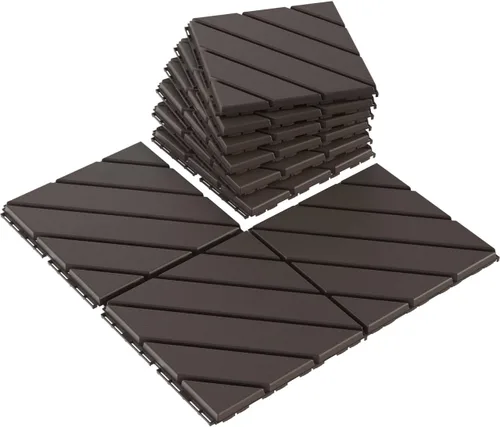 Vista 11 de VANCASTLE - Baldosas entrelazadas de 12 x 12 pulgadas, para exteriores, impermeables, para patio, piscina, garaje y gimnasio, 1 pie cuadrado, Marrón