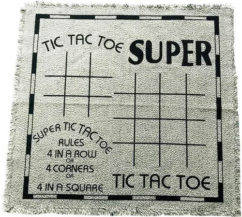 Vista 3 de Yuanhe Juego de damas Gaint - Juego de damas grandes 3 en 1, incluyendo Tic Tac Toe con alfombra reversible, juegos de patio para interiores