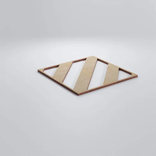 Vista 3 de 7 3/8"W X 7 3/8" H Extra Pequeño Strymon Decorativo Calado Paneles De Pared De Madera De Madera De Hickory