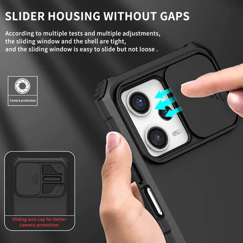 Vista 4 de Funda compatible con Samsung Galaxy M13 5G/A04 Dimensional Soporte Ventana Corredera Teléfono Móvil Funda Protectora a Prueba de Golpes para Samsung