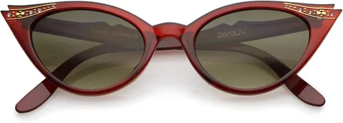 Vista 8 de zeroUV Gafas de sol de ojo de gato con lentes ovaladas con diamantes de imitación retro para mujer, 2.008 in A01 Tortuga/Ámbar