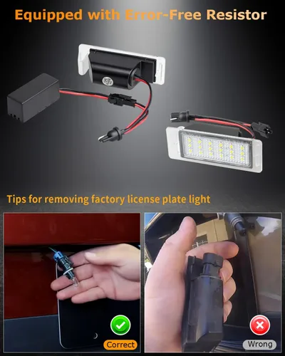 Vista 4 de Lámpara de luz LED para placa vehicular con resistencia libre de errores Compatible con Chevy Corvette Camaro Equinox Impala Volt Cadillac Buick