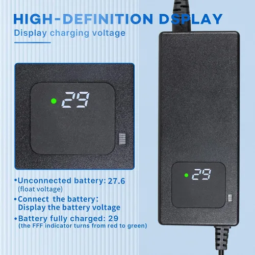 Vista 3 de Cargador de batería de ácido-plomo de 24V 4A con conector XLR macho de 3 pines para batería de plomo GLE AGM de 24 voltios, adaptador de carga