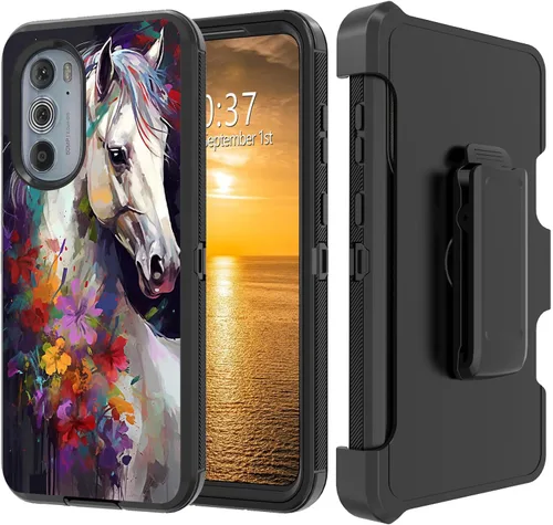Vista 45 de Funda para Moto G Stylus 5G 2023 con funda de clip para cinturón y soporte, resistente de doble capa, resistente a prueba de golpes, para Motorola