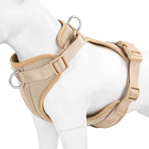 Vista 15 de Wisedog Arnés para perro de tamaño mediano, chaleco para mascotas con clip frontal, arnés ajustable para cachorro con 3 hebillas de liberación