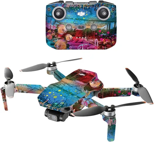 Vista 7 de MightySkins Compatible con DJI Mini 2 Dron portátil – Espacio profundo Funda protectora de vinilo duradera y única Fácil de aplicar, quitar