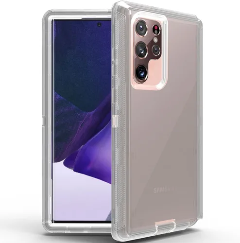 Vista 9 de Funda protectora 3 en 1 para Samsung Galaxy S22 Ultra, probada contra caídas militares, funda protectora resistente a prueba de golpes para Galaxy