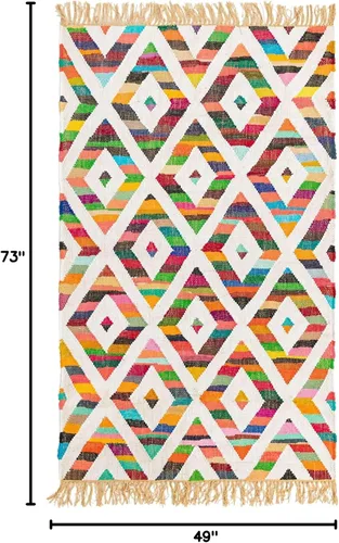 Vista 2 de Unique Loom Chindi Trellis Collection - Alfombra geométrica, suroeste, diamantes, colores brillantes