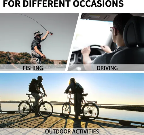 Vista 6 de TJUTR Gafas de sol fotocromáticas para hombres que conducen ciclismo con lente polarizada, protección UV, antirreflejos, reducen la fatiga ocular