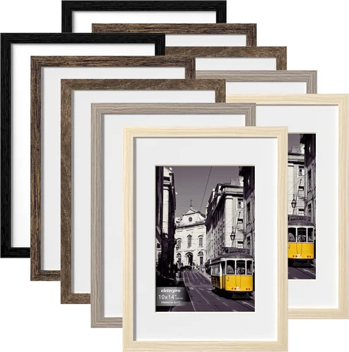Vista 19 de eletecpro Juego de 5 marcos de fotos de 8 x 10 pulgadas, collage de fotos, decoración de pared, fotos de 5 x 7 con paspartú o de 8 x 10 pulgadas sin